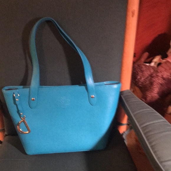 Ralph Lauren teal tote in mint condition - Picture 4 of 6